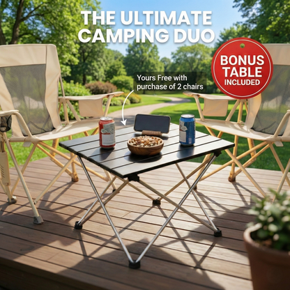 Portable Spring-Action Folding Rocking Camping Chair, Heavy Duty Outdoor Chair with Cup Holder & Side Pocket