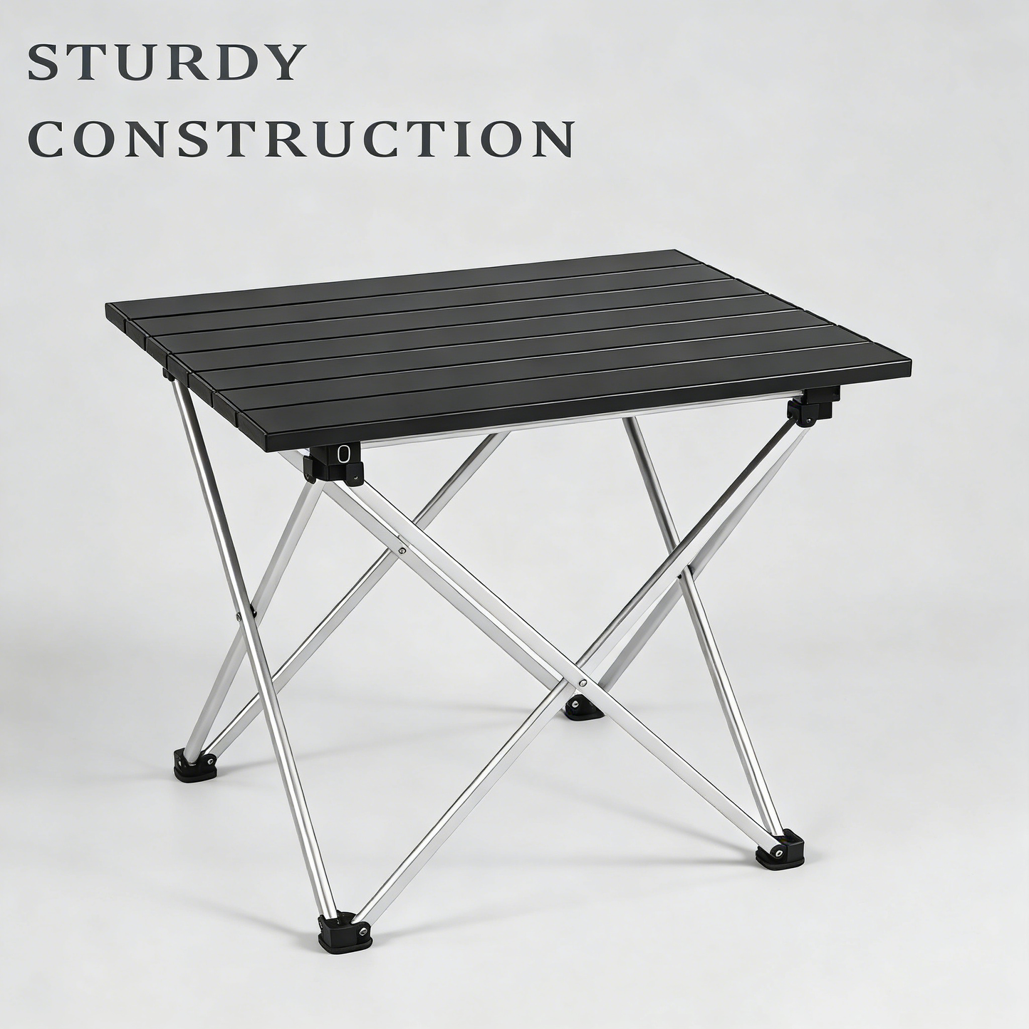 Anti-Slip Compact Folding Table, Ultralight Aluminum Portable Table with Storage Slot for Camping