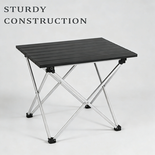 Anti-Slip Compact Folding Table, Ultralight Aluminum Portable Table with Storage Slot for Camping